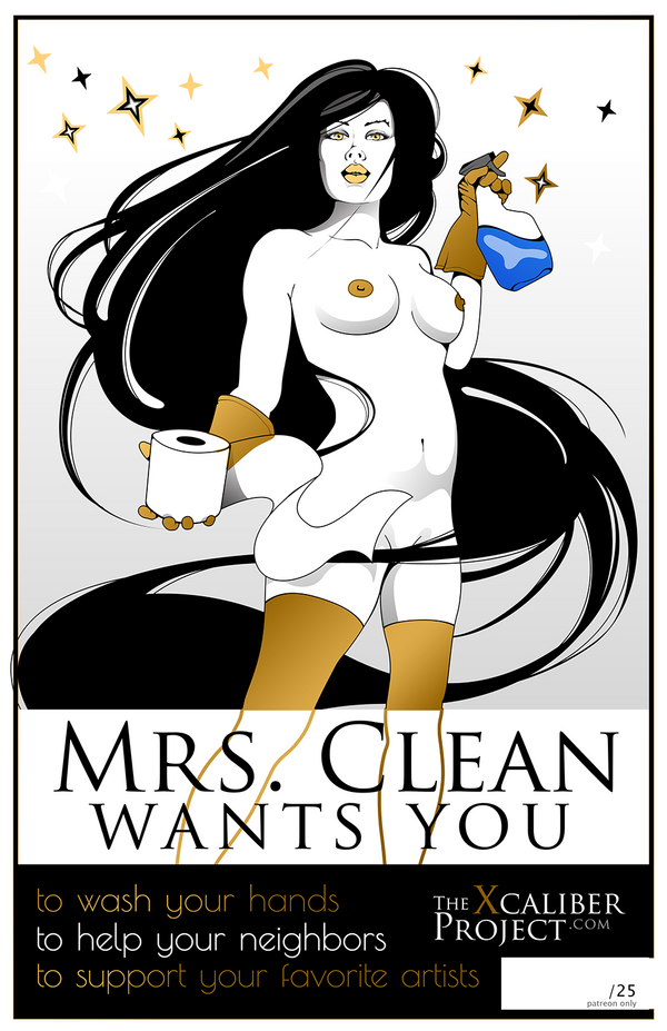 "Mrs. Clean" - L.E. Foil Print