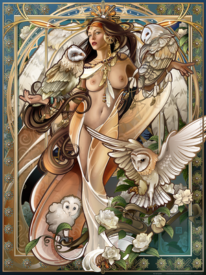 "Owl Queen" Canvas Giclee